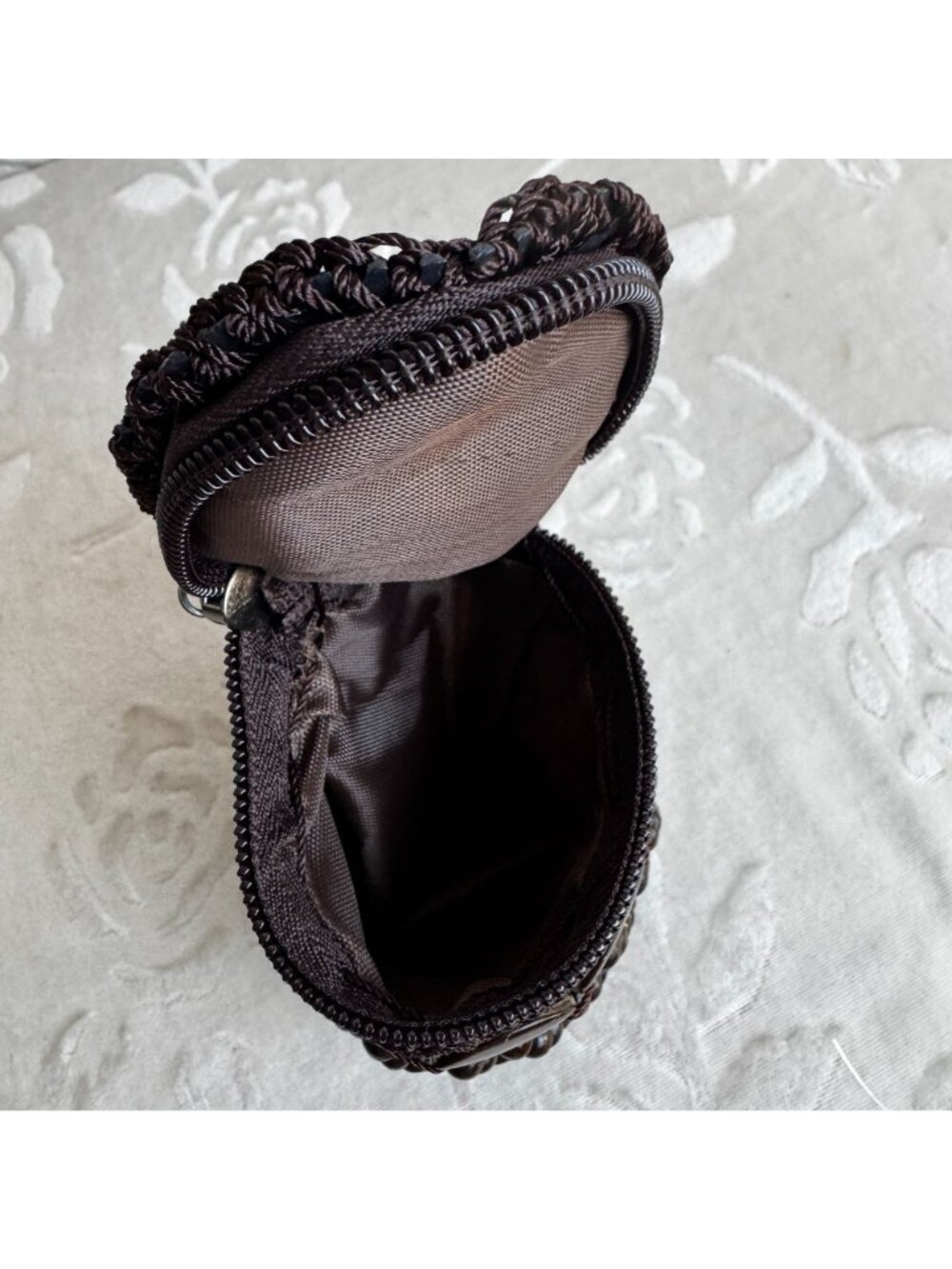 Ethnic Style Retro Handcrafted Coconut Shell & Bead Zipper Coin Pouch Boho Style - Picture 4 of 6